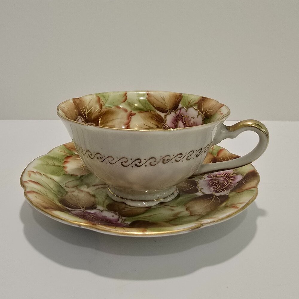 Shafford - Vintage Hand Painted Tea Cup & Saucer, Pink Peonies​​